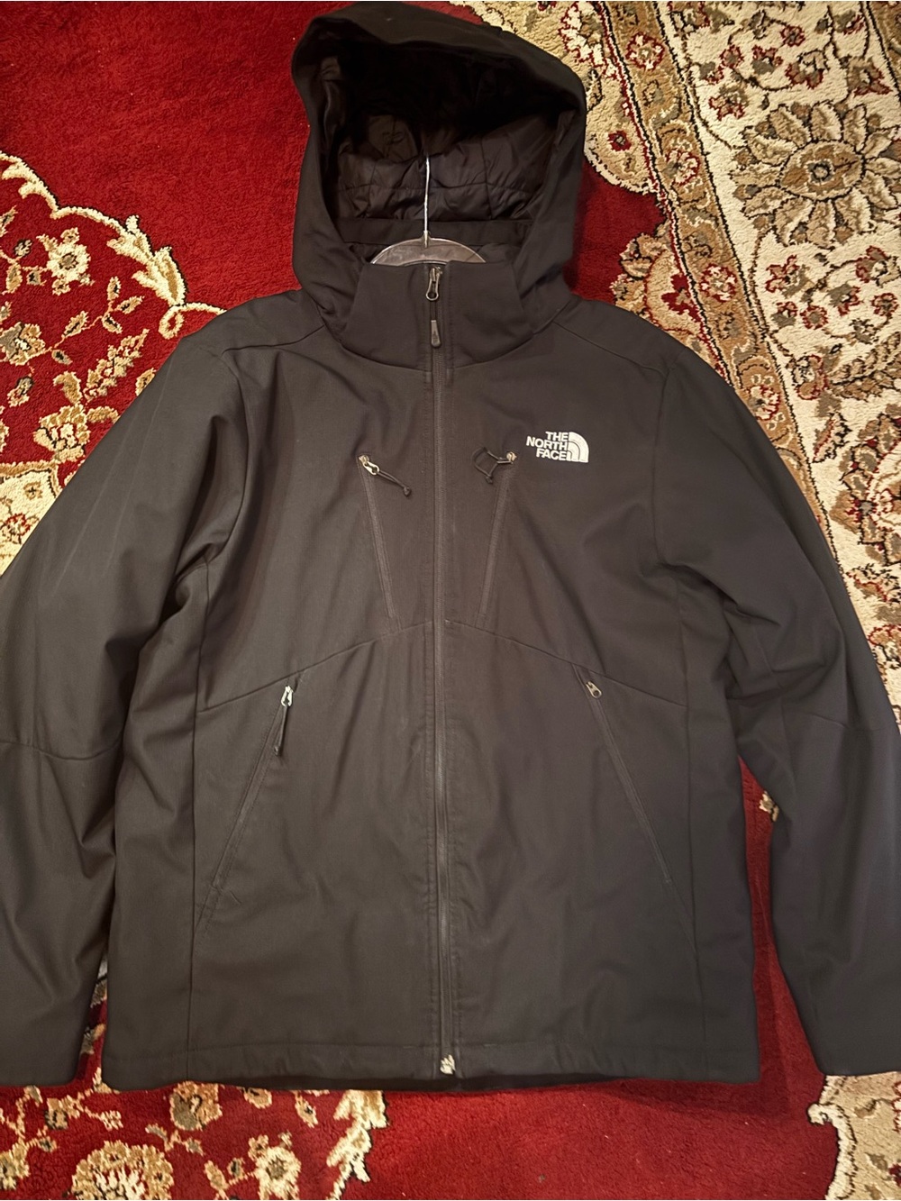 The North Face Men's Black Hooded Softshell Raincoat